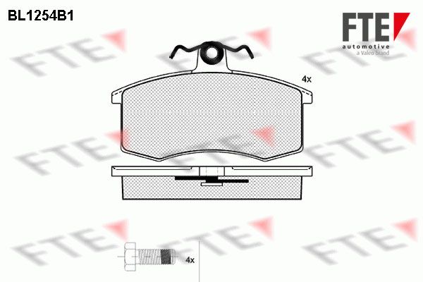 FTE Комплект тормозных колодок, дисковый тормоз BL1254B1