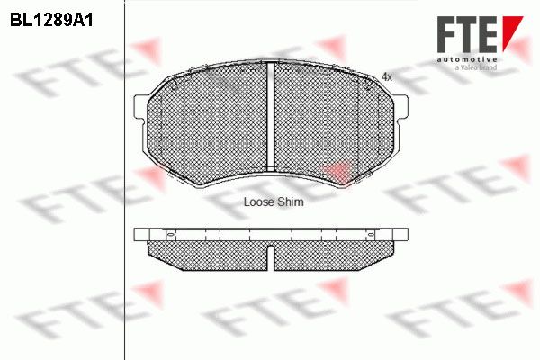 FTE Комплект тормозных колодок, дисковый тормоз BL1289A1