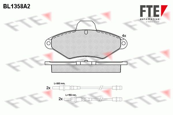 FTE Комплект тормозных колодок, дисковый тормоз BL1358A2