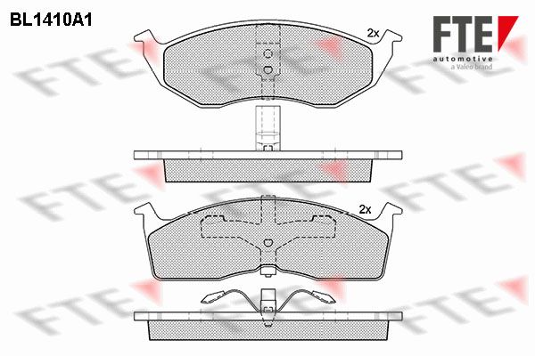 FTE Комплект тормозных колодок, дисковый тормоз BL1410A1