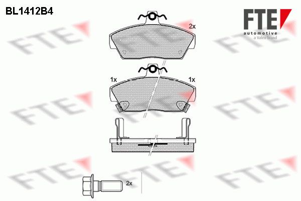 FTE Комплект тормозных колодок, дисковый тормоз BL1412B4