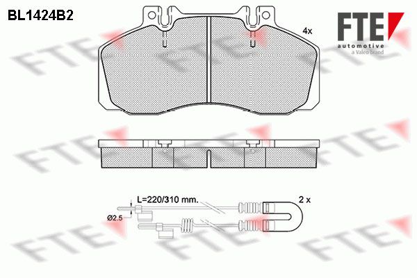 FTE Комплект тормозных колодок, дисковый тормоз BL1424B2