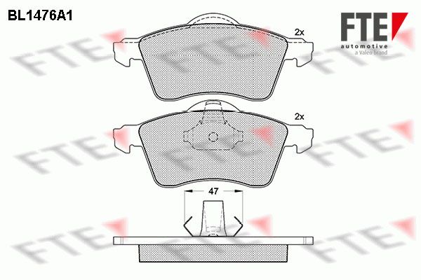 FTE Комплект тормозных колодок, дисковый тормоз BL1476A1