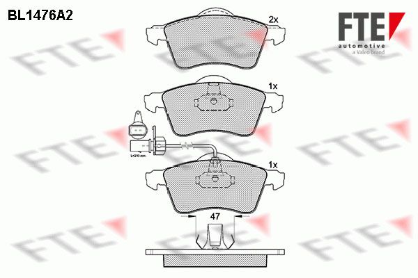 FTE Комплект тормозных колодок, дисковый тормоз BL1476A2