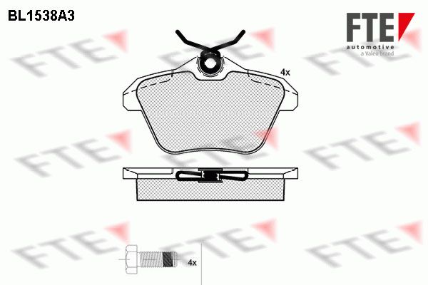 FTE Комплект тормозных колодок, дисковый тормоз BL1538A3