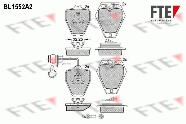 FTE Комплект тормозных колодок, дисковый тормоз BL1552A2