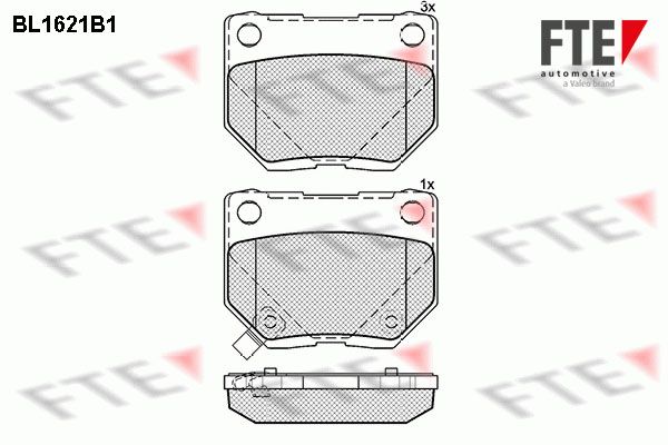 FTE Комплект тормозных колодок, дисковый тормоз BL1621B1
