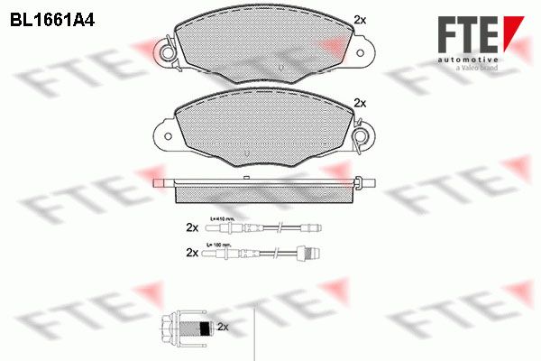 FTE stabdžių trinkelių rinkinys, diskinis stabdys BL1661A4