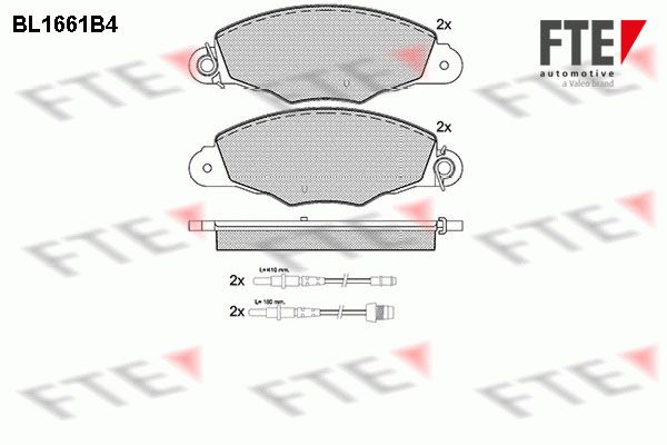 FTE stabdžių trinkelių rinkinys, diskinis stabdys BL1661B4