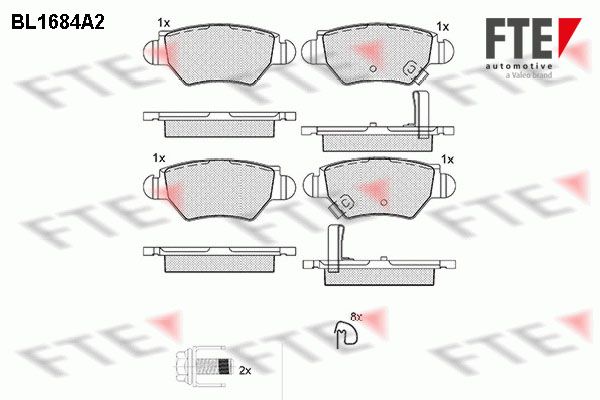 FTE Комплект тормозных колодок, дисковый тормоз BL1684A2