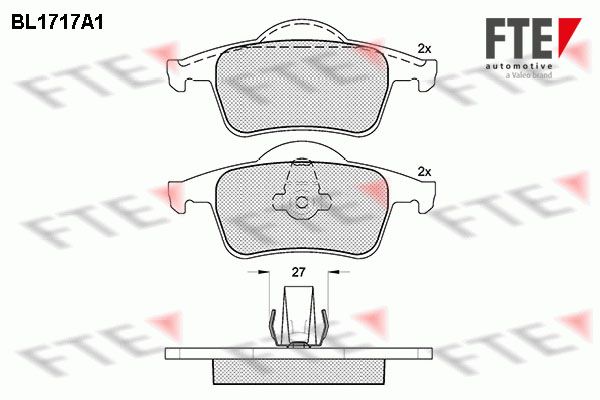 FTE Комплект тормозных колодок, дисковый тормоз BL1717A1