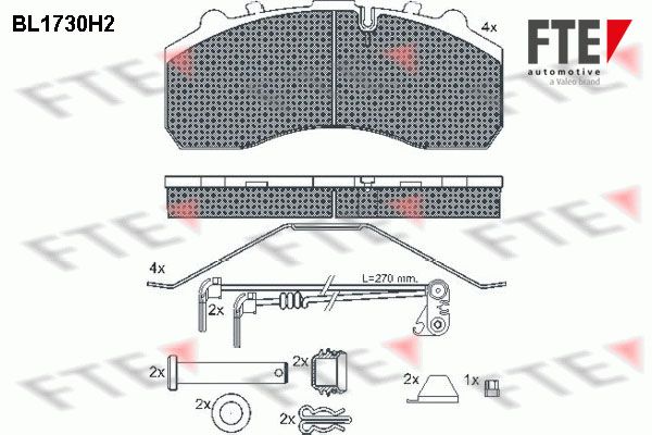 FTE Комплект тормозных колодок, дисковый тормоз BL1730H2