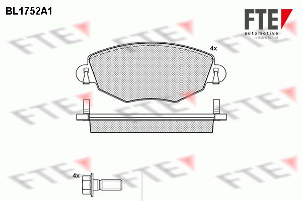 FTE Комплект тормозных колодок, дисковый тормоз BL1752A1