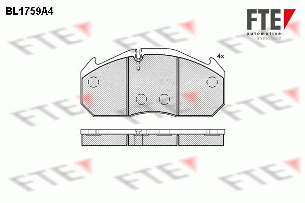 FTE Комплект тормозных колодок, дисковый тормоз BL1759A4