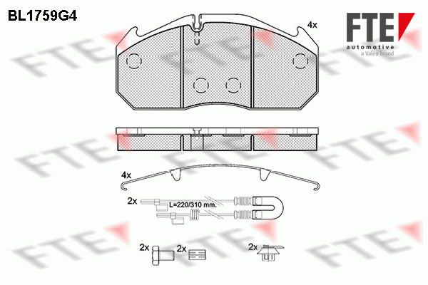 FTE Комплект тормозных колодок, дисковый тормоз BL1759G4