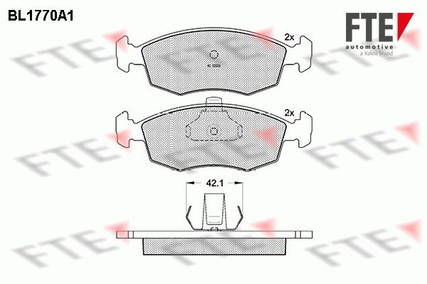 FTE Комплект тормозных колодок, дисковый тормоз BL1770A1