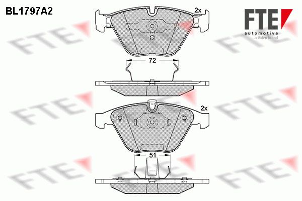 FTE Комплект тормозных колодок, дисковый тормоз BL1797A2