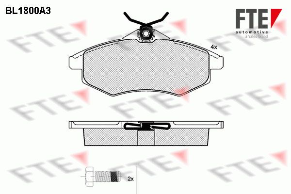 FTE Комплект тормозных колодок, дисковый тормоз BL1800A3