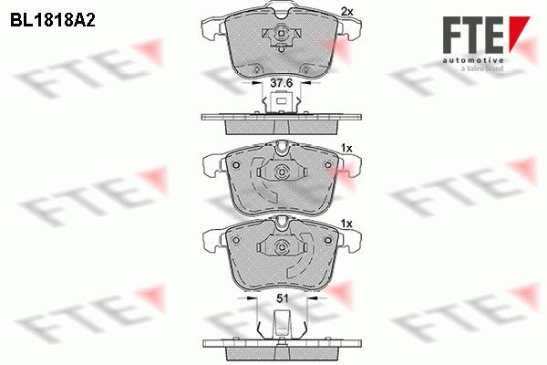 FTE Комплект тормозных колодок, дисковый тормоз BL1818A2