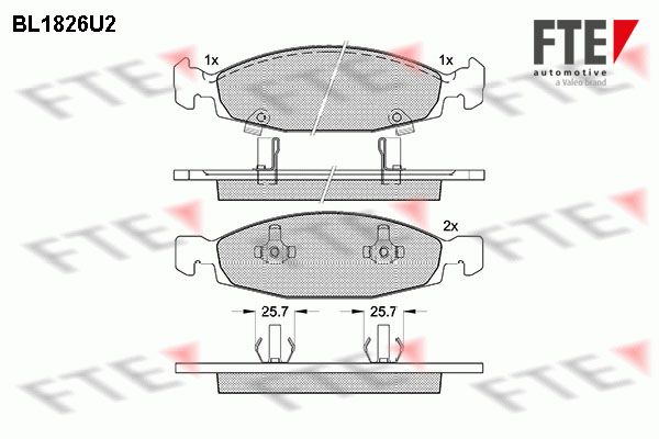 FTE Комплект тормозных колодок, дисковый тормоз BL1826U2