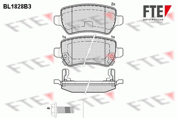FTE Комплект тормозных колодок, дисковый тормоз BL1828B3