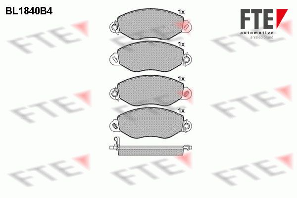 FTE Комплект тормозных колодок, дисковый тормоз BL1840B4