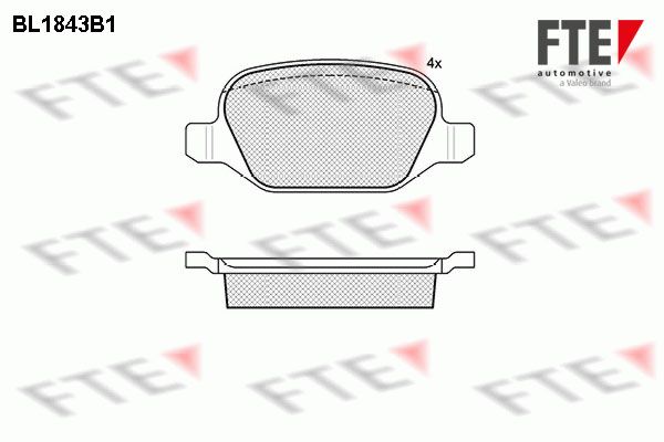 FTE Комплект тормозных колодок, дисковый тормоз BL1843B1