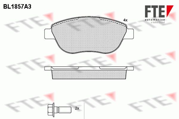 FTE Комплект тормозных колодок, дисковый тормоз BL1857A3