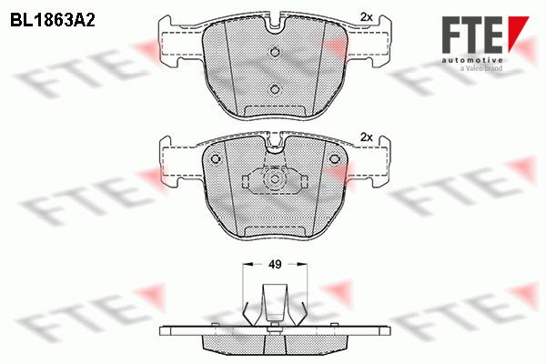 FTE Комплект тормозных колодок, дисковый тормоз BL1863A2