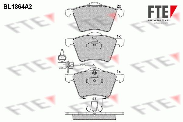 FTE Комплект тормозных колодок, дисковый тормоз BL1864A2