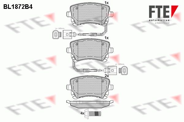 FTE Комплект тормозных колодок, дисковый тормоз BL1872B4