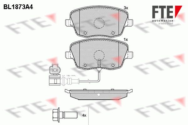 FTE Комплект тормозных колодок, дисковый тормоз BL1873A4