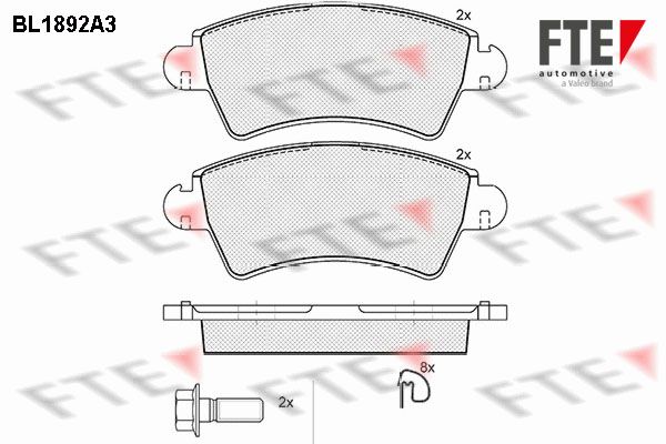 FTE Комплект тормозных колодок, дисковый тормоз BL1892A3
