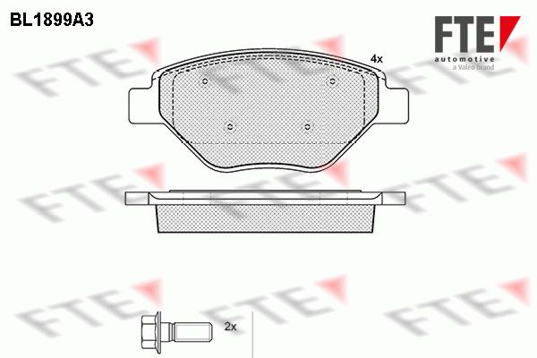 FTE Комплект тормозных колодок, дисковый тормоз BL1899A3