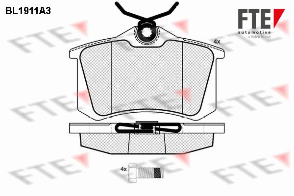FTE Комплект тормозных колодок, дисковый тормоз BL1911A3