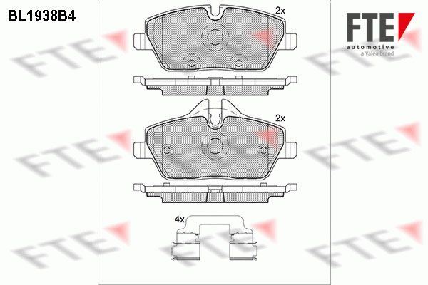FTE Комплект тормозных колодок, дисковый тормоз BL1938B4