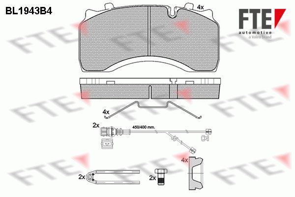 FTE Комплект тормозных колодок, дисковый тормоз BL1943B4
