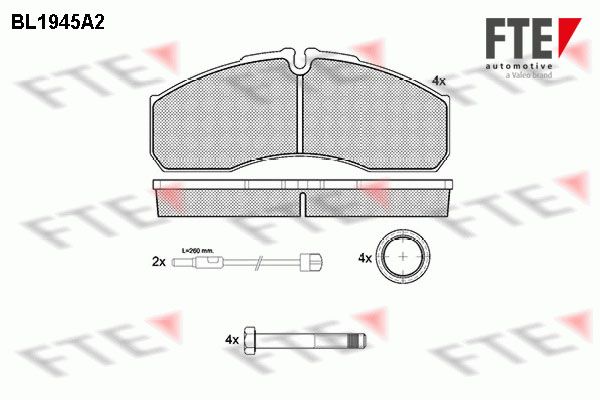 FTE Комплект тормозных колодок, дисковый тормоз BL1945A2