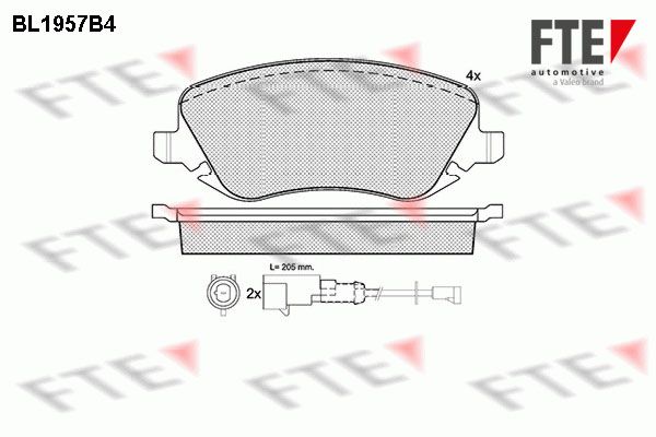 FTE Комплект тормозных колодок, дисковый тормоз BL1957B4