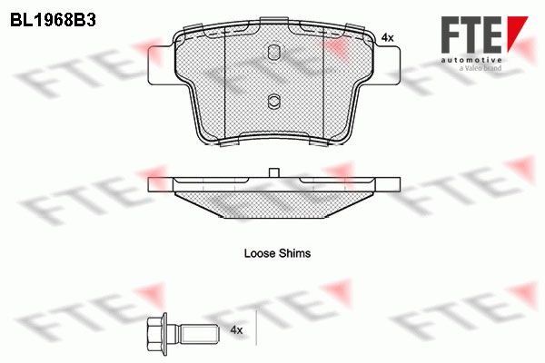 FTE Комплект тормозных колодок, дисковый тормоз BL1968B3