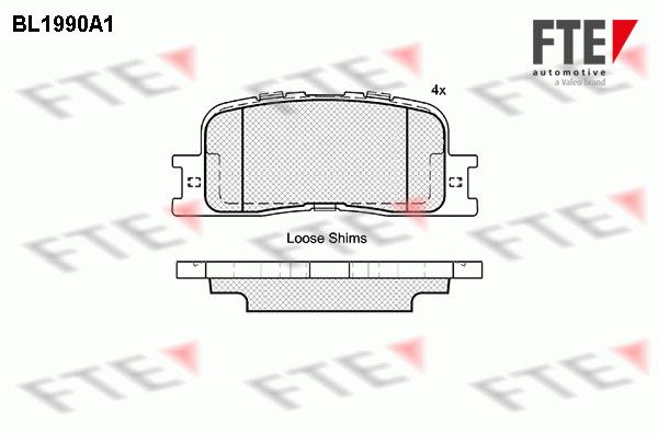 FTE Комплект тормозных колодок, дисковый тормоз BL1990A1