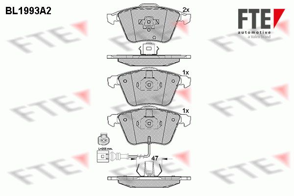 FTE Комплект тормозных колодок, дисковый тормоз BL1993A2