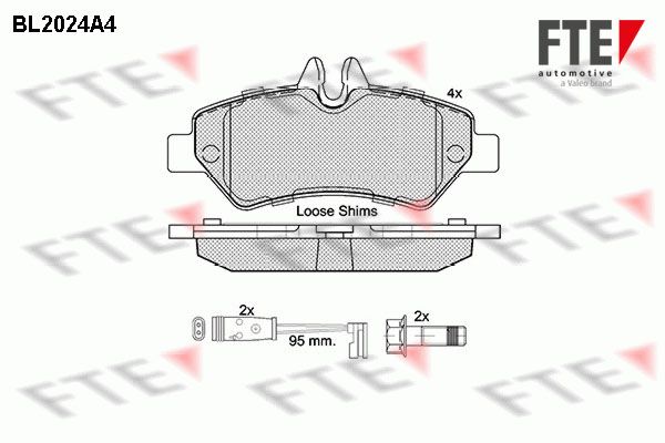 FTE Комплект тормозных колодок, дисковый тормоз BL2024A4
