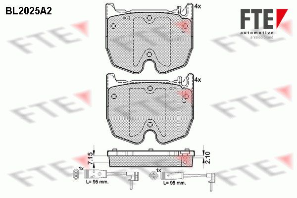 FTE Комплект тормозных колодок, дисковый тормоз BL2025A2