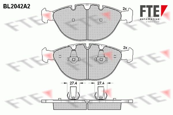 FTE Комплект тормозных колодок, дисковый тормоз BL2042A2