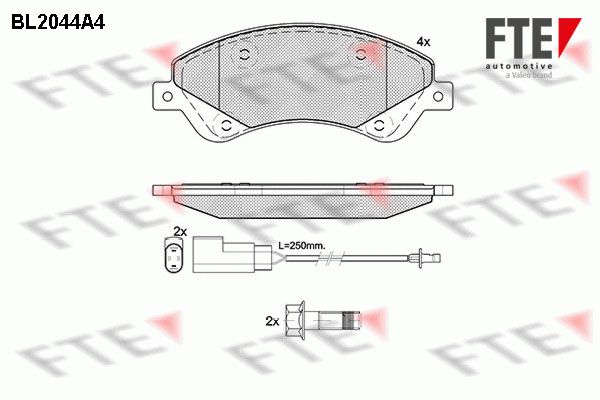 FTE Комплект тормозных колодок, дисковый тормоз BL2044A4