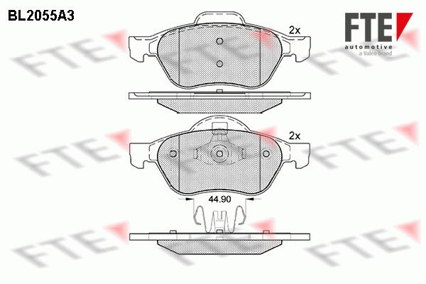 FTE Комплект тормозных колодок, дисковый тормоз BL2055A3