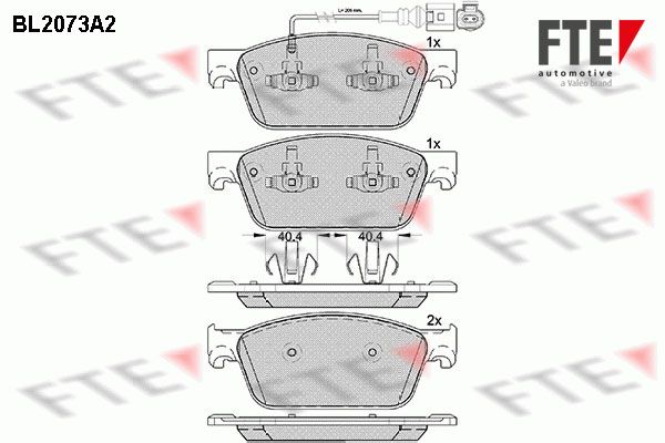 FTE Комплект тормозных колодок, дисковый тормоз BL2073A2