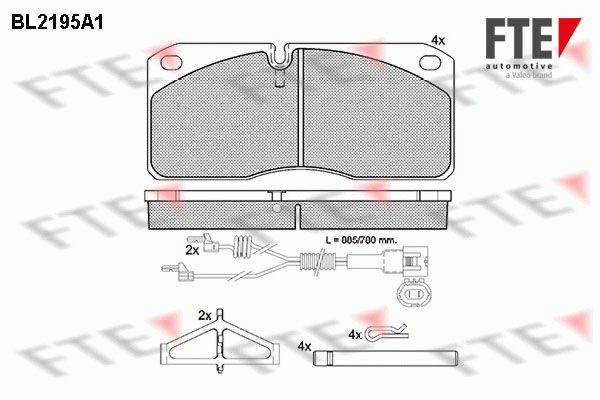FTE Комплект тормозных колодок, дисковый тормоз BL2195A1