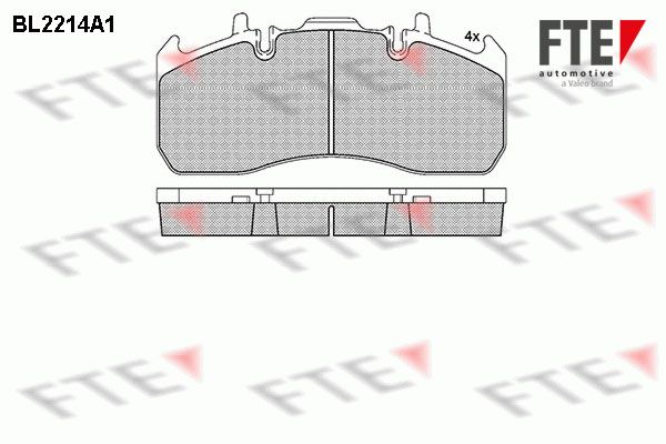 FTE Комплект тормозных колодок, дисковый тормоз BL2214A1